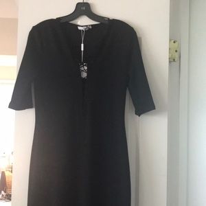 Derek Lam Black lace up dress